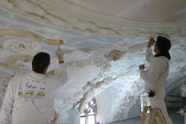 Himmelkron Klosterkirche Innenraum Stuck restaurieren